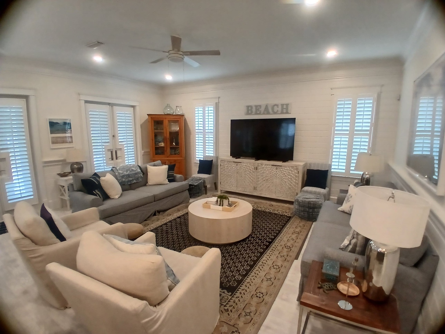 Clean beach vacation rental living room